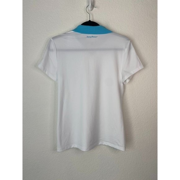 Tommy Bahama golf women's medium white short sleeve athletic polo 1/4 zip - Picture 6 of 7